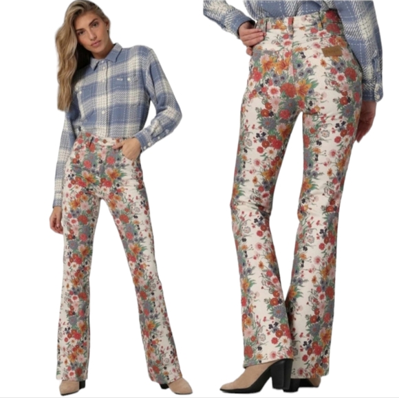 Wrangler Westward 626 Women's Floral Print High Waist Bootcut Jeans Size 29x34 - Picture 2 of 16